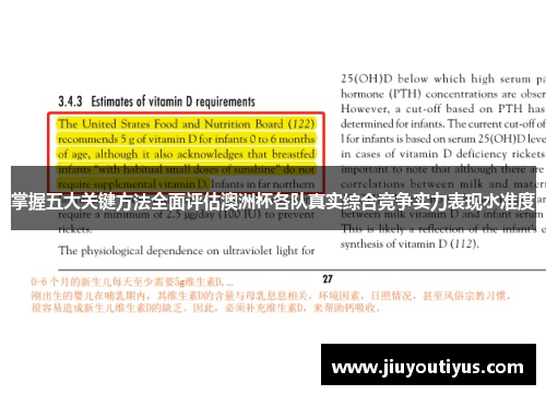 掌握五大关键方法全面评估澳洲杯各队真实综合竞争实力表现水准度 掌握五大关键方法全面评估澳洲杯各队真实综合竞争实力表现水准度